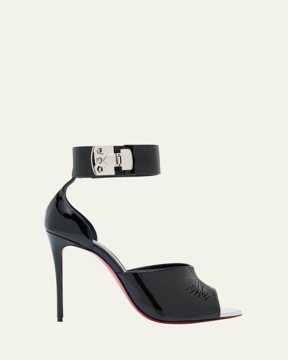 Lock Me Up Ankle-Cuff Red Sole Sandals